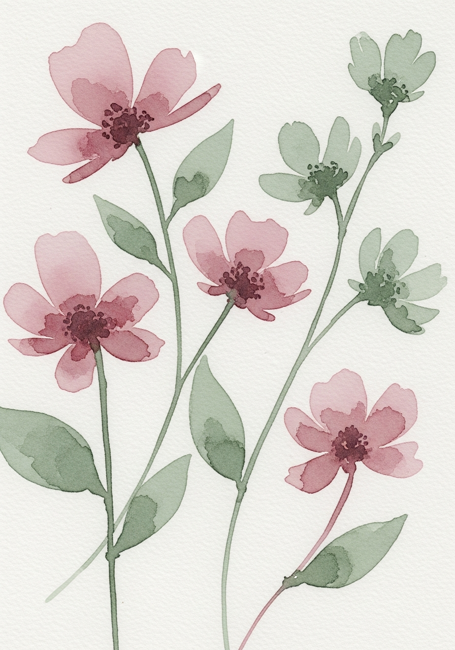 Цветы акварелью